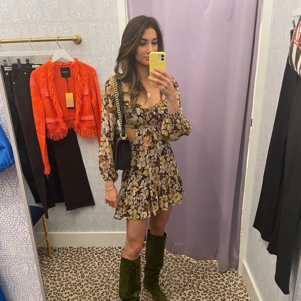 Long sleeve cut out dress